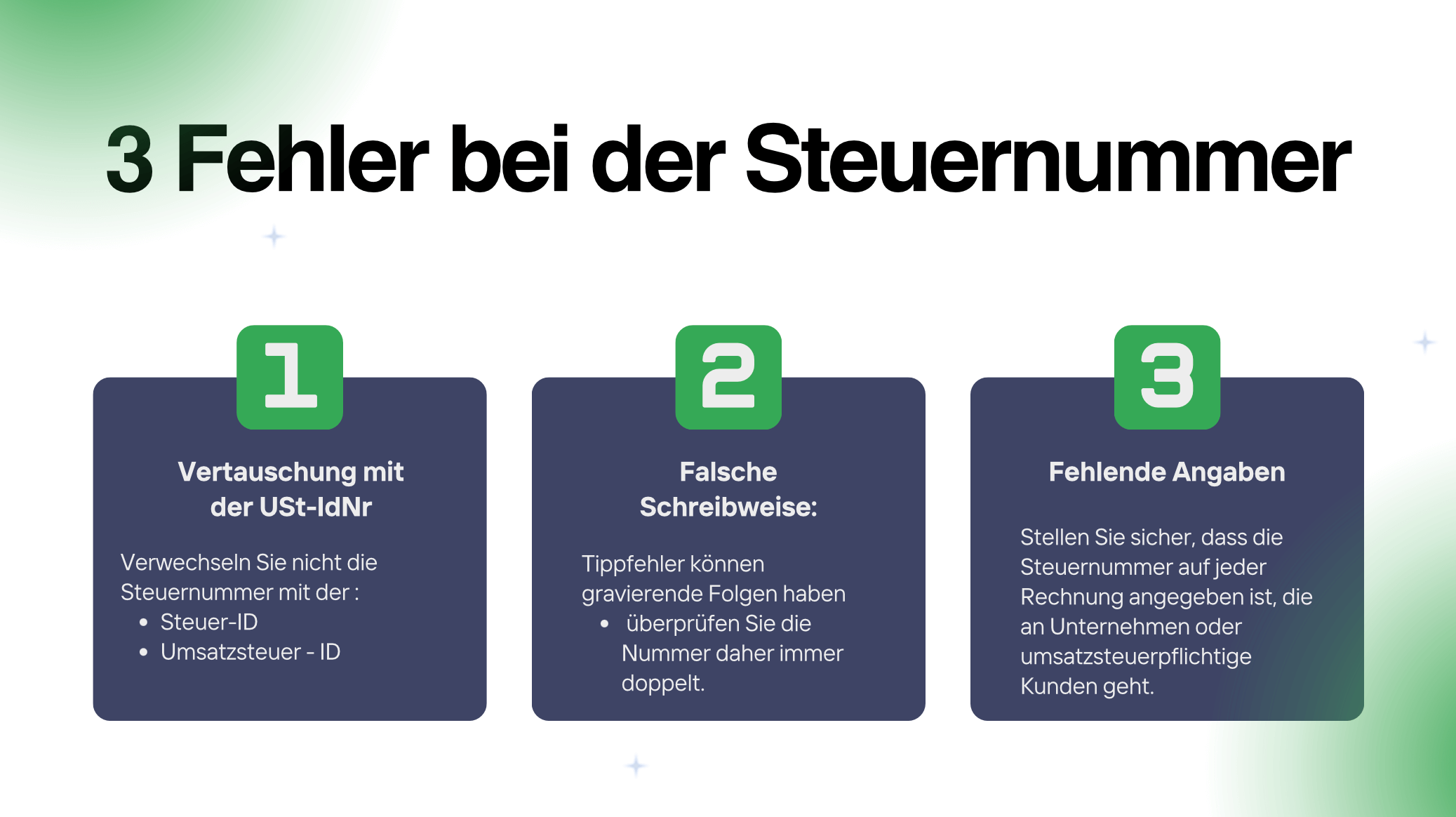 Welche Fehler macht man bei der Steuernummer auf der Rechnung